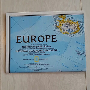 Vintage National Geographic  Europe map December 1992